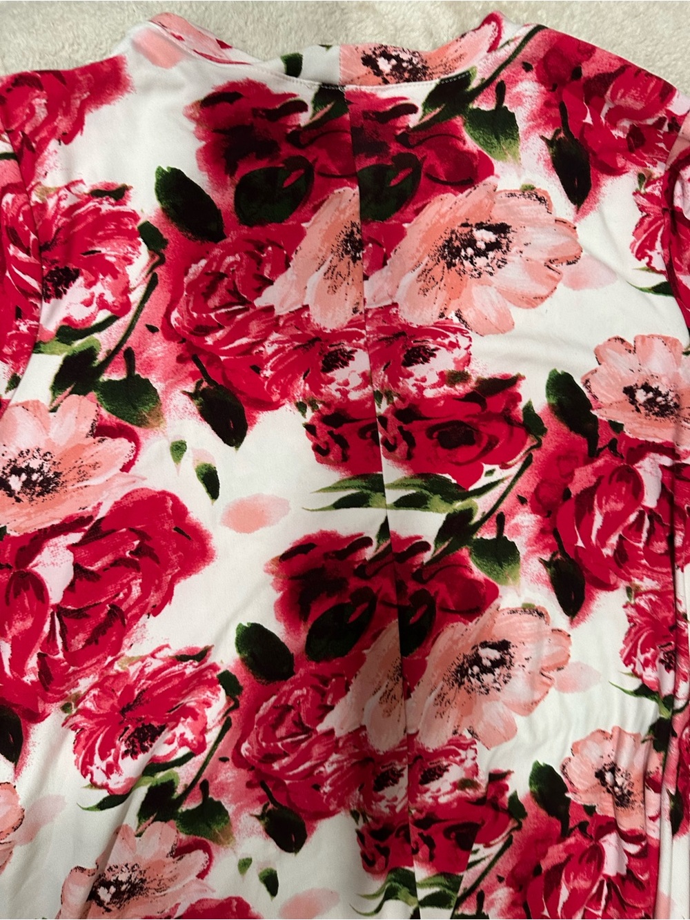 Floral Pink & Red Women’s Soft Dress - Picture 5 of 6